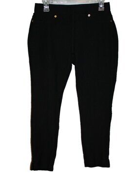 Michael Kors Black Ponte Cropped Stretch Split Ankle Crop Pull-on Women's Size M
